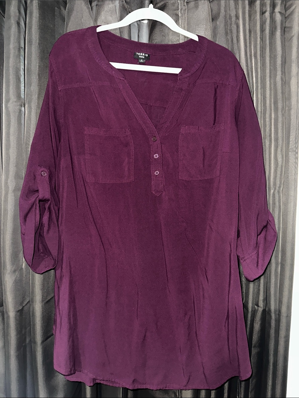 torrid size 2 Plum Henley Tunic Top